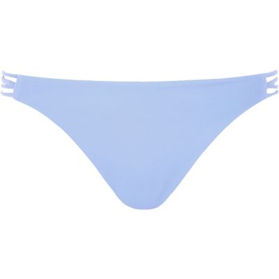 Blue strappy bikini bottoms